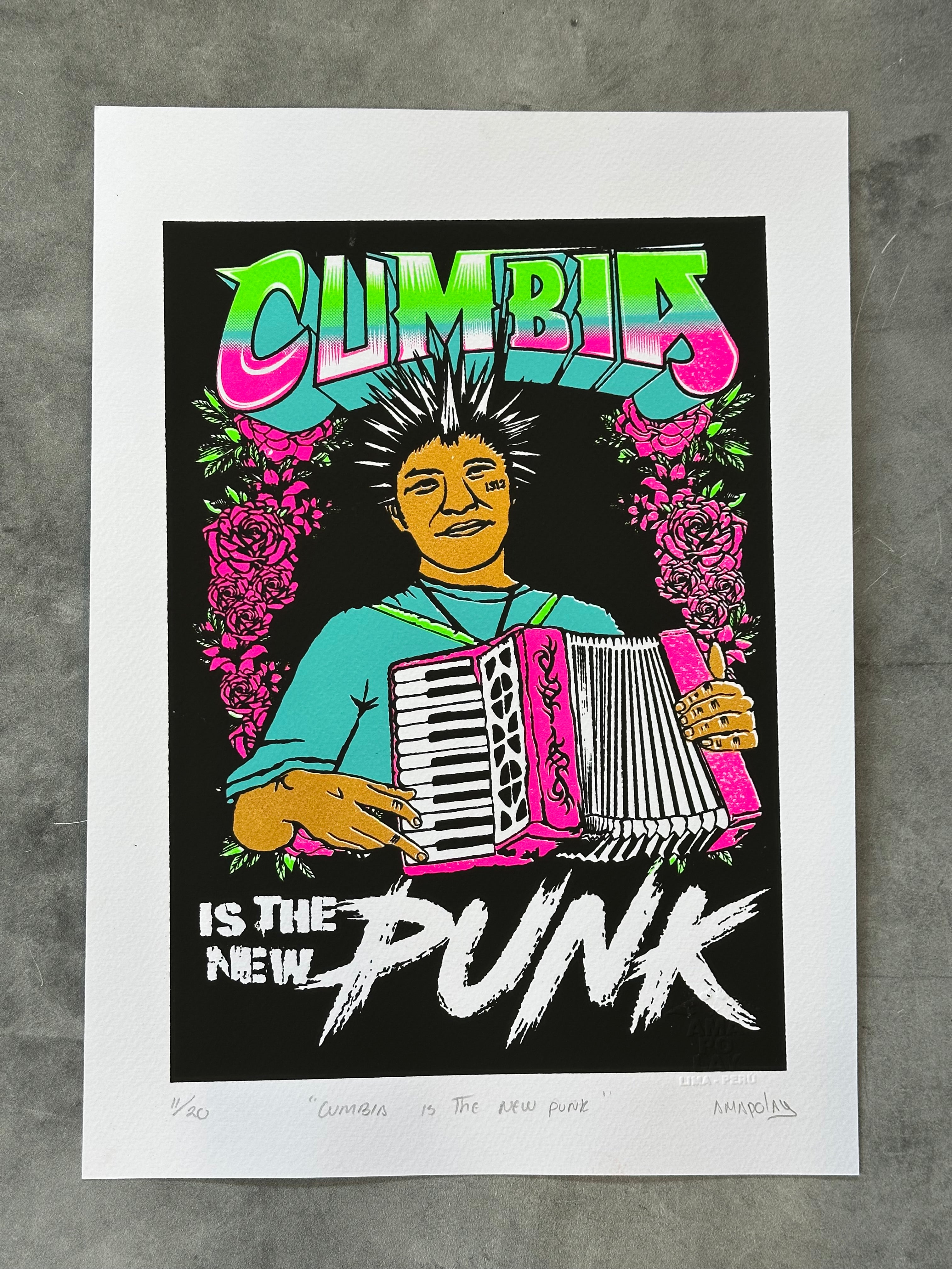 Cumbia is the New Punk ~ Serigraphy 10” by 14”