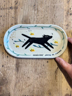 Oblong Tray with Illustrations- Ceramic Dish