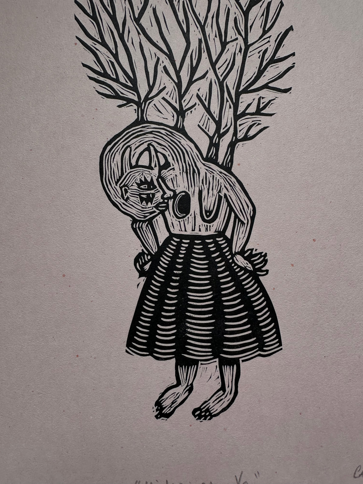 Misteriosa Yo - Lino Print 11.5" x 15"