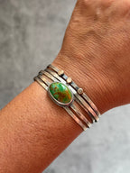 Verde Valley Turquoise Stacked Cuff Bracelet ~ Sterling Silver Bracelet