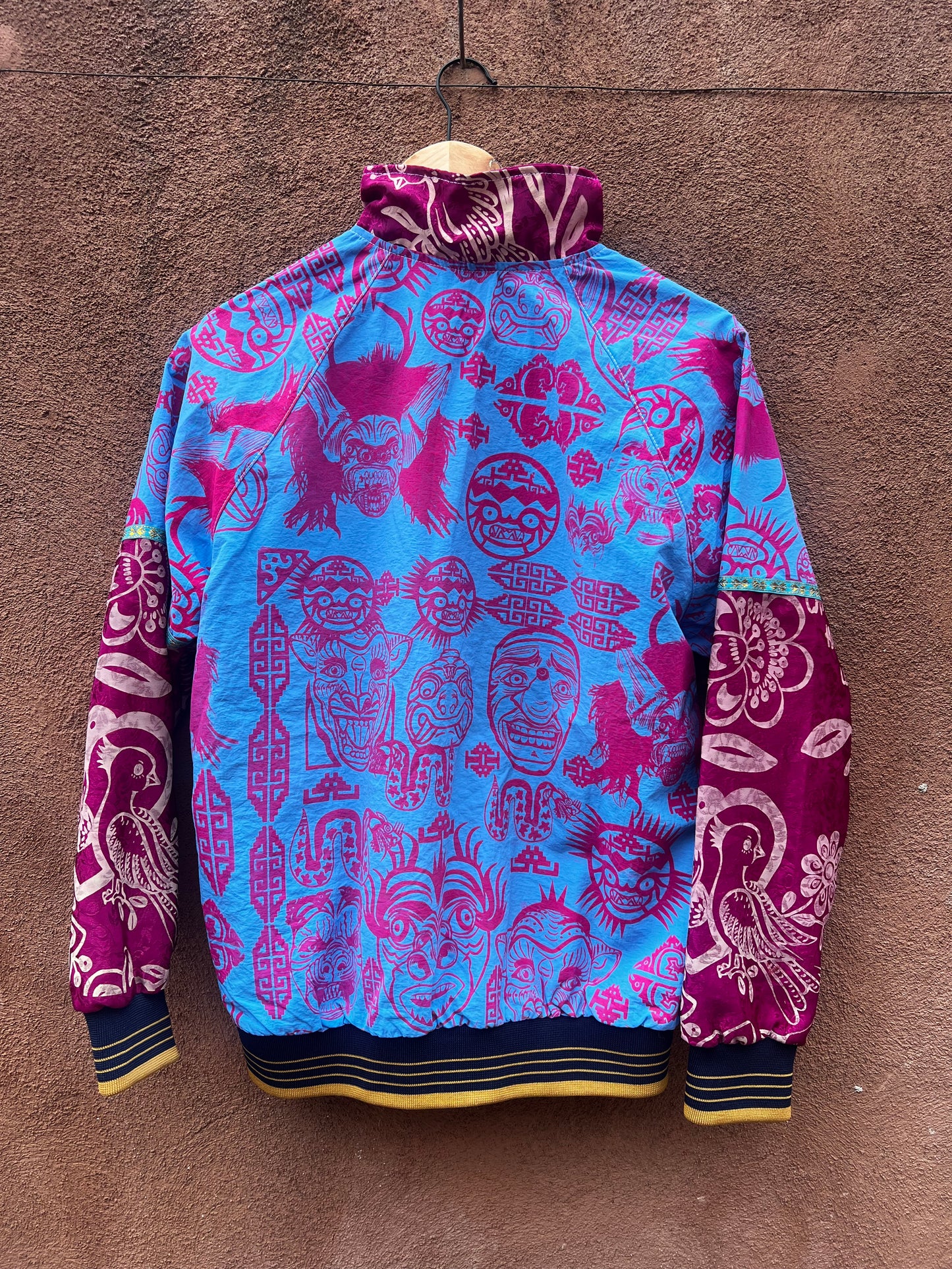 Upcycled windbreaker ~ screen printed ~ medium