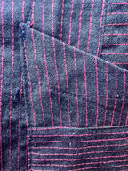 Kimono jacket - Denim cotton and pink thread