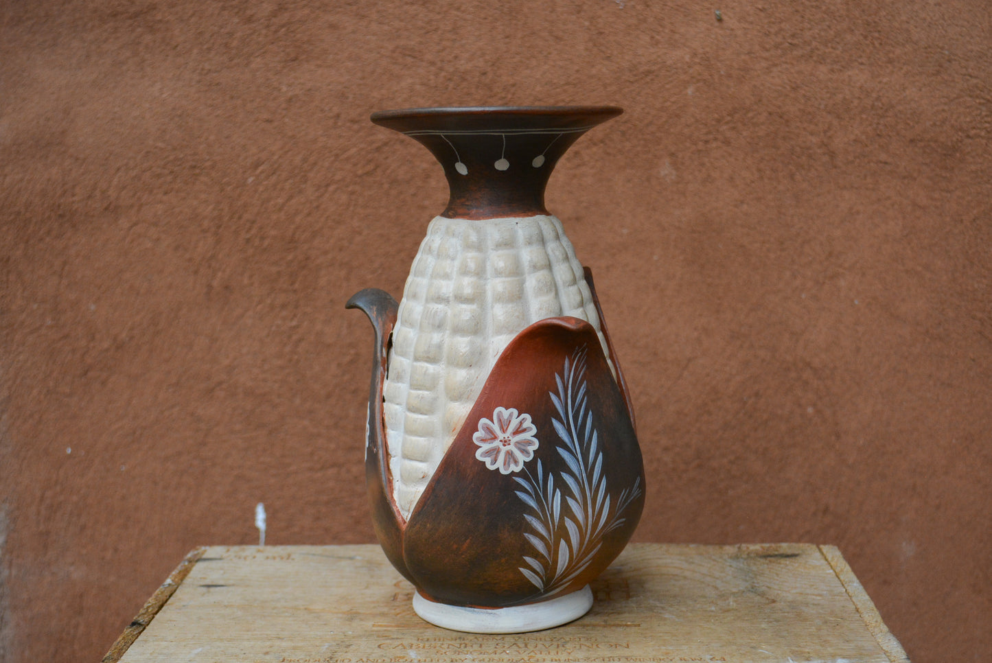 Corn vase ~ Brown and Red