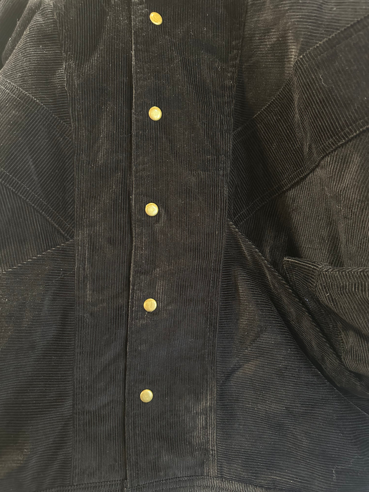 Bomber Black Corduroy Jacket - patchwork