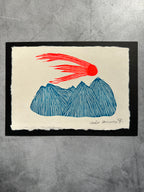 Estrella Fugaz - Lino Print 6”x4”