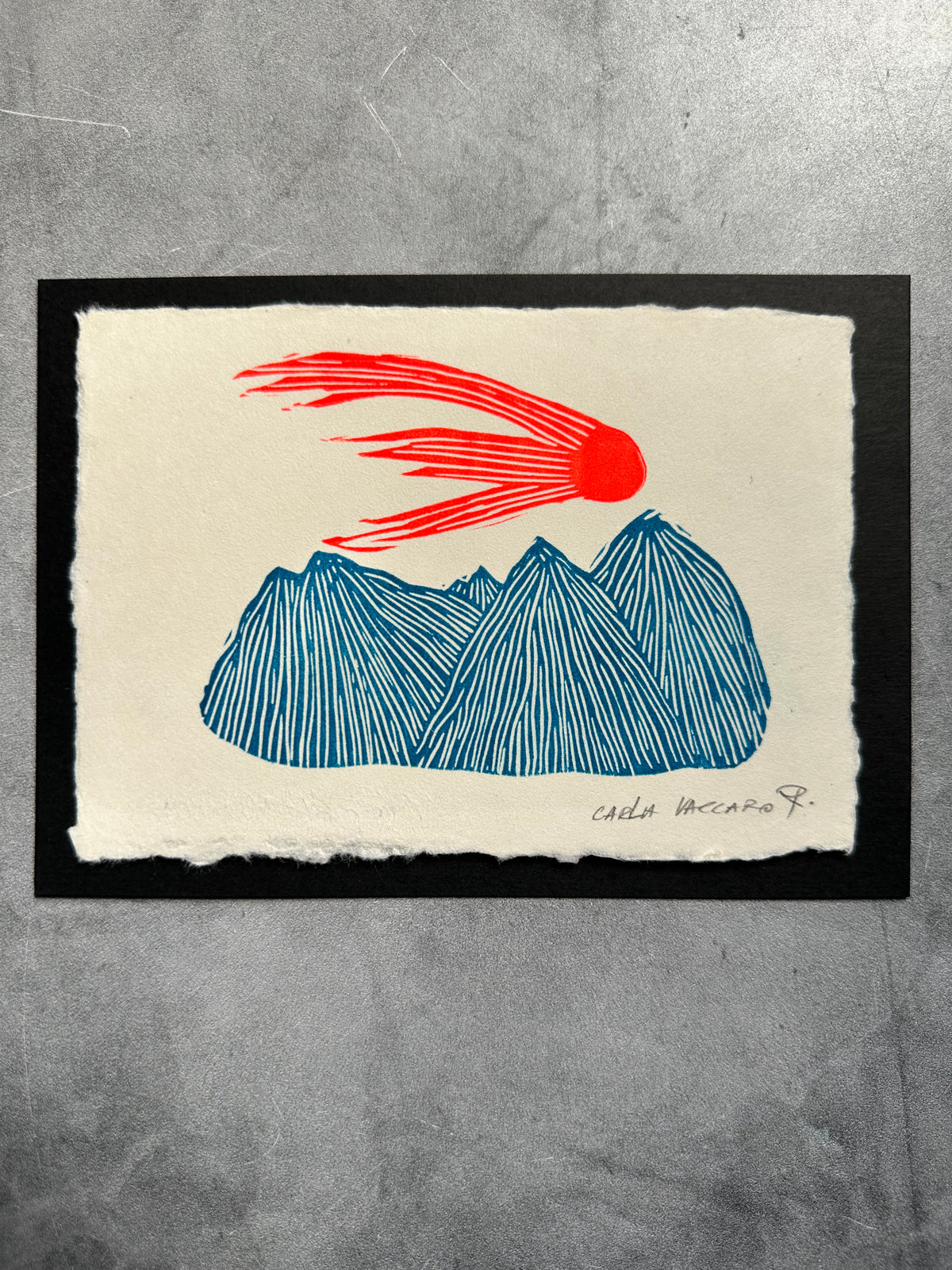 Estrella Fugaz - Lino Print 6”x4”