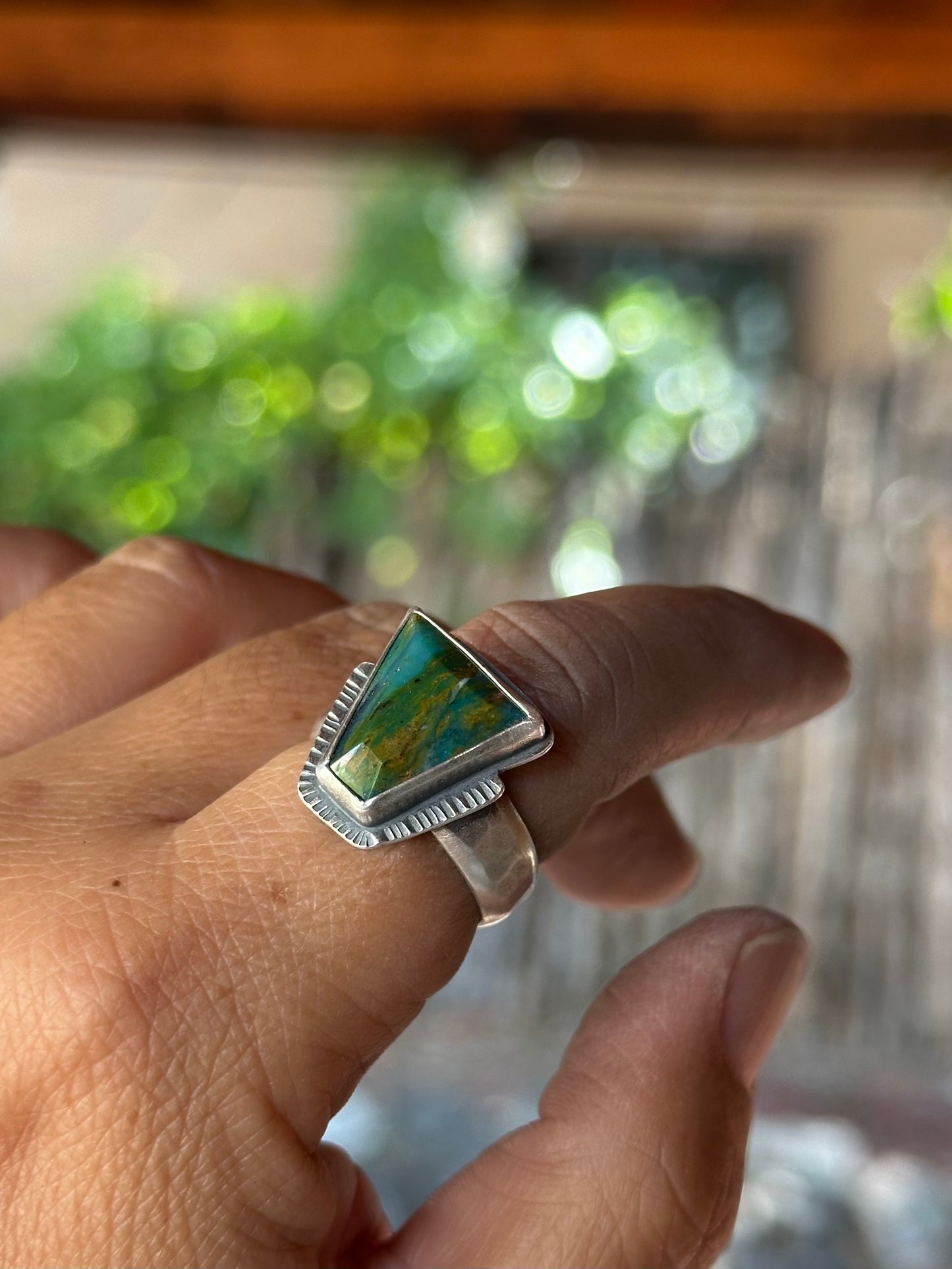Andean Opal - Sterling silver statement ring - 8