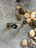 Labradorite - Stacked - Attached Bracelet - Cuff with Movement - ready to ship