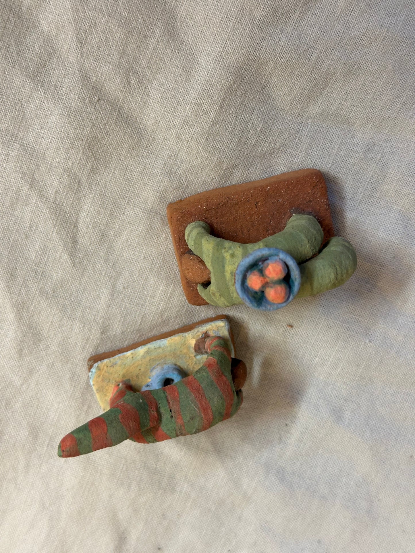 Backbending in pijamas - miniature clay sculpture