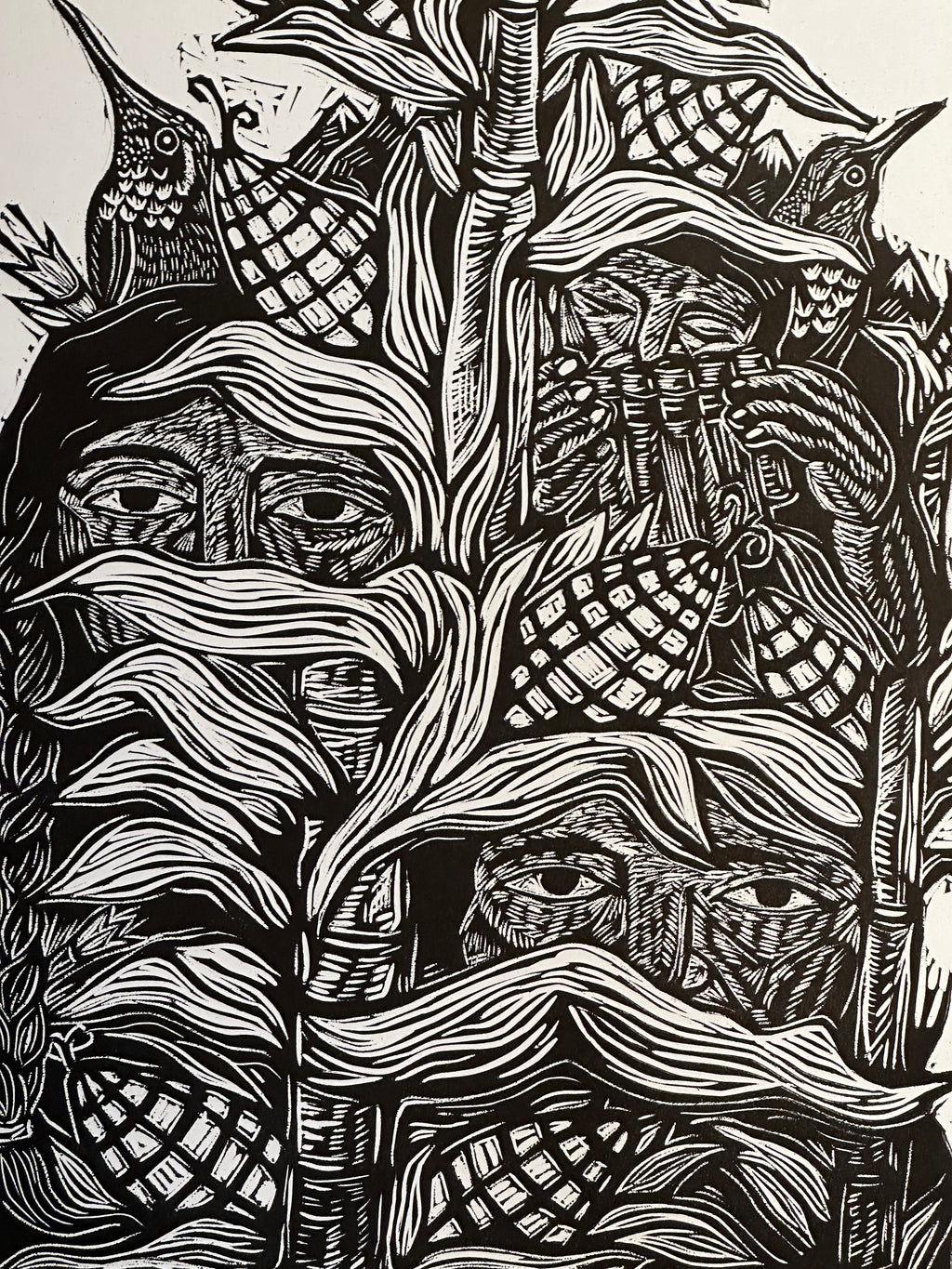 Maizal ~ Linocut Print 18” x 13.5”