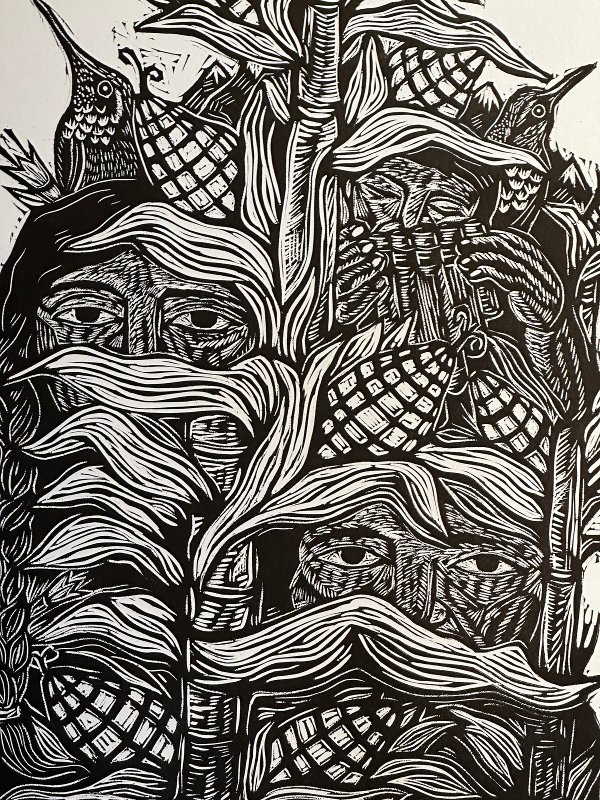 Maizal ~ Linocut Print 18” x 13.5”