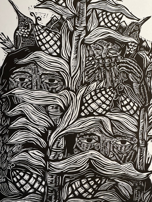 Maizal ~ Linocut Print 18” x 13.5”