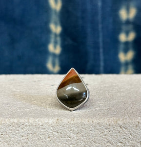 Polichrome Jasper ~ sterling silver ring - Size 6.75