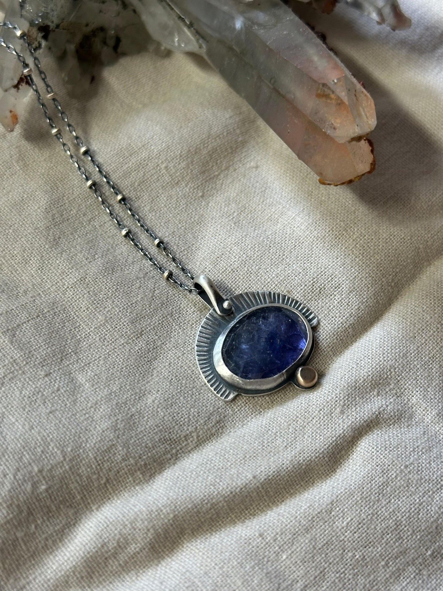 Tanzanite and Sterling Silver - Amulet Necklace