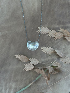 Clear Quartz & Sterling Silver - Organic shape Necklace -