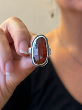Load image into Gallery viewer, Hessonite Garnet - Sterling silver statement ring - 6.5
