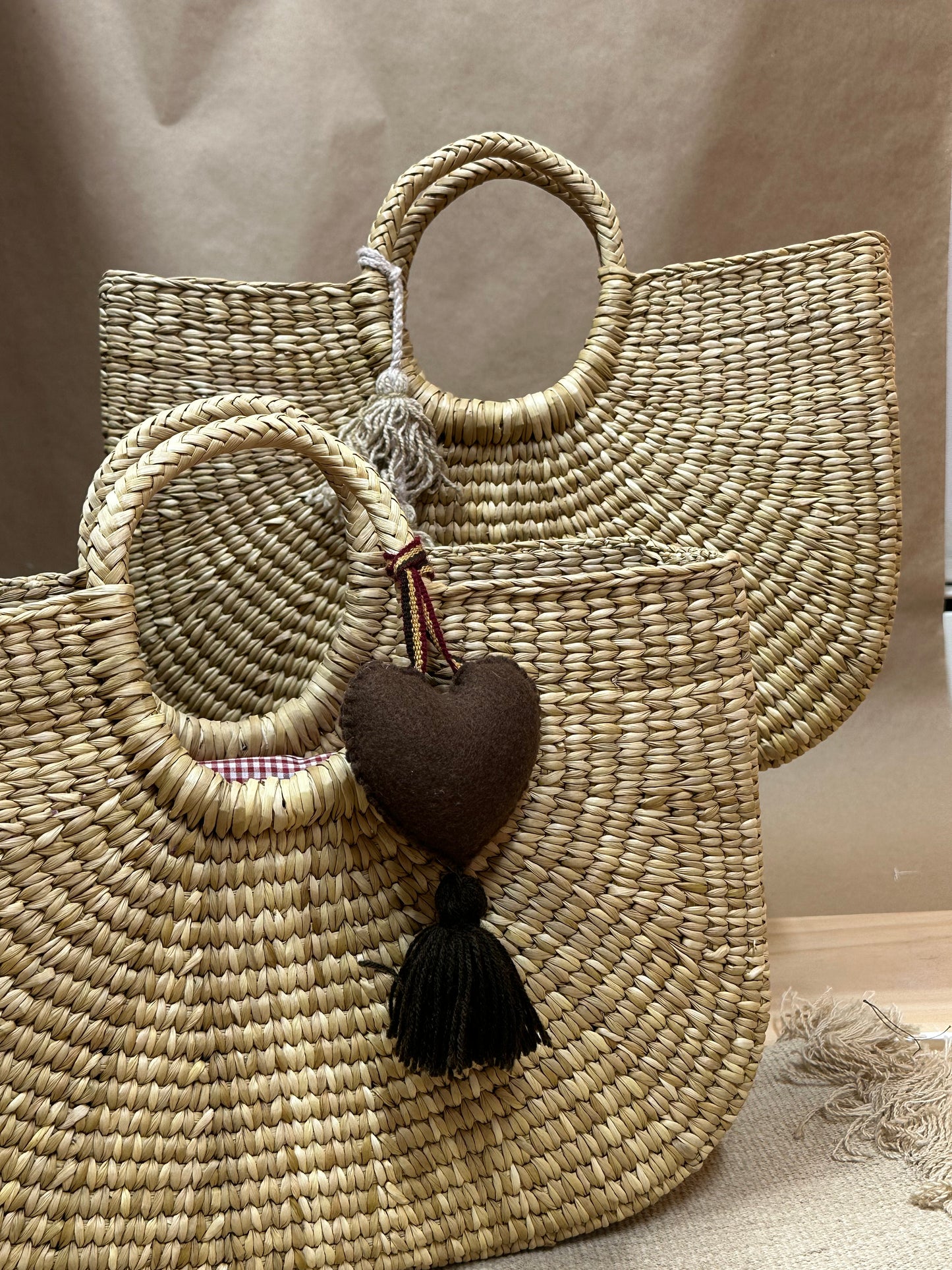 Natural Tote with Tassel ~ Junco Reed