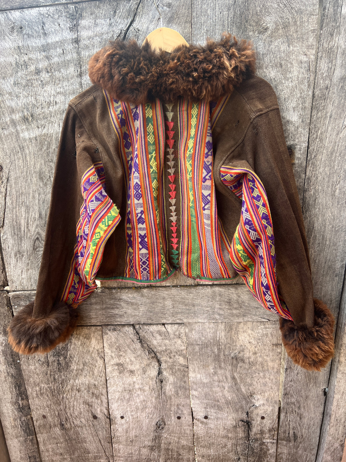 Alpaca fur jacket - Upcycled Bomber Jacket - Alpaca wool