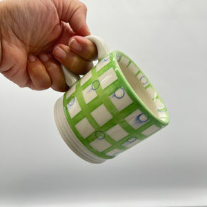 Green and White mug - Porcelain