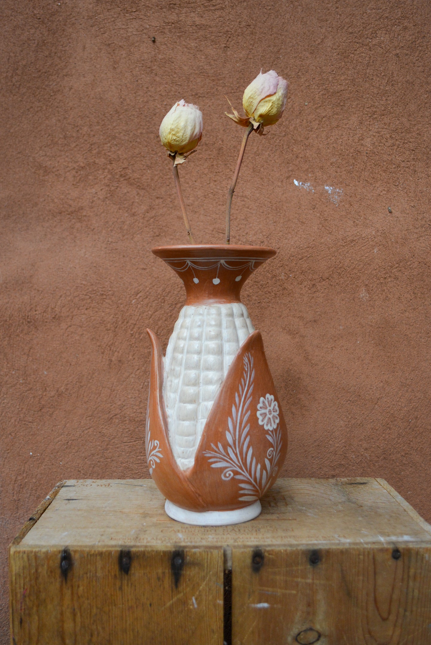 Corn vase ~ Brown and Red