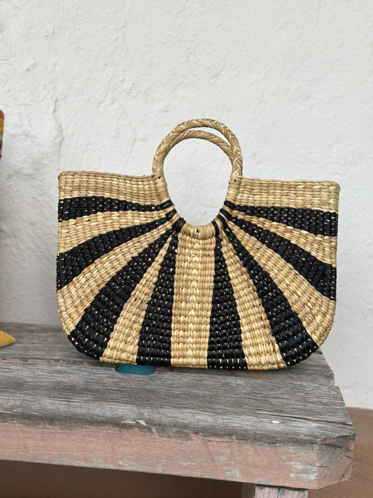 Hand basket ~ natural and black