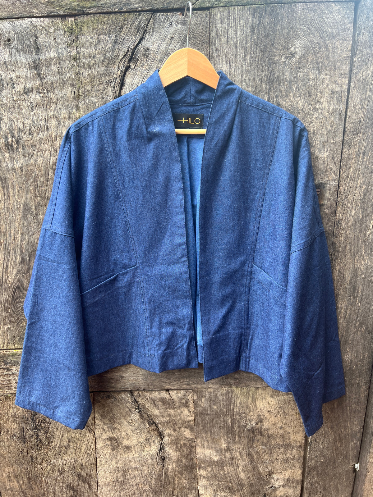 Kimono Blazer - Blue Denim Cotton