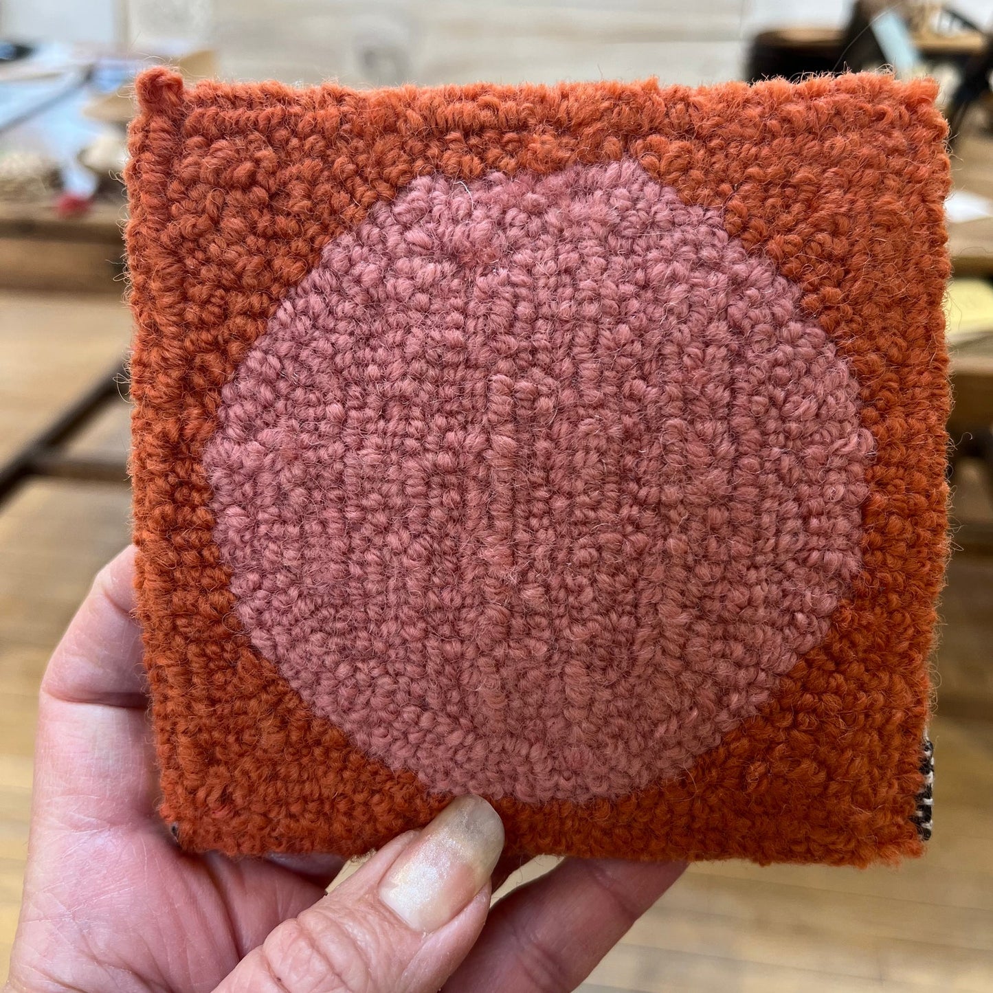 Coasters - salmon & rust