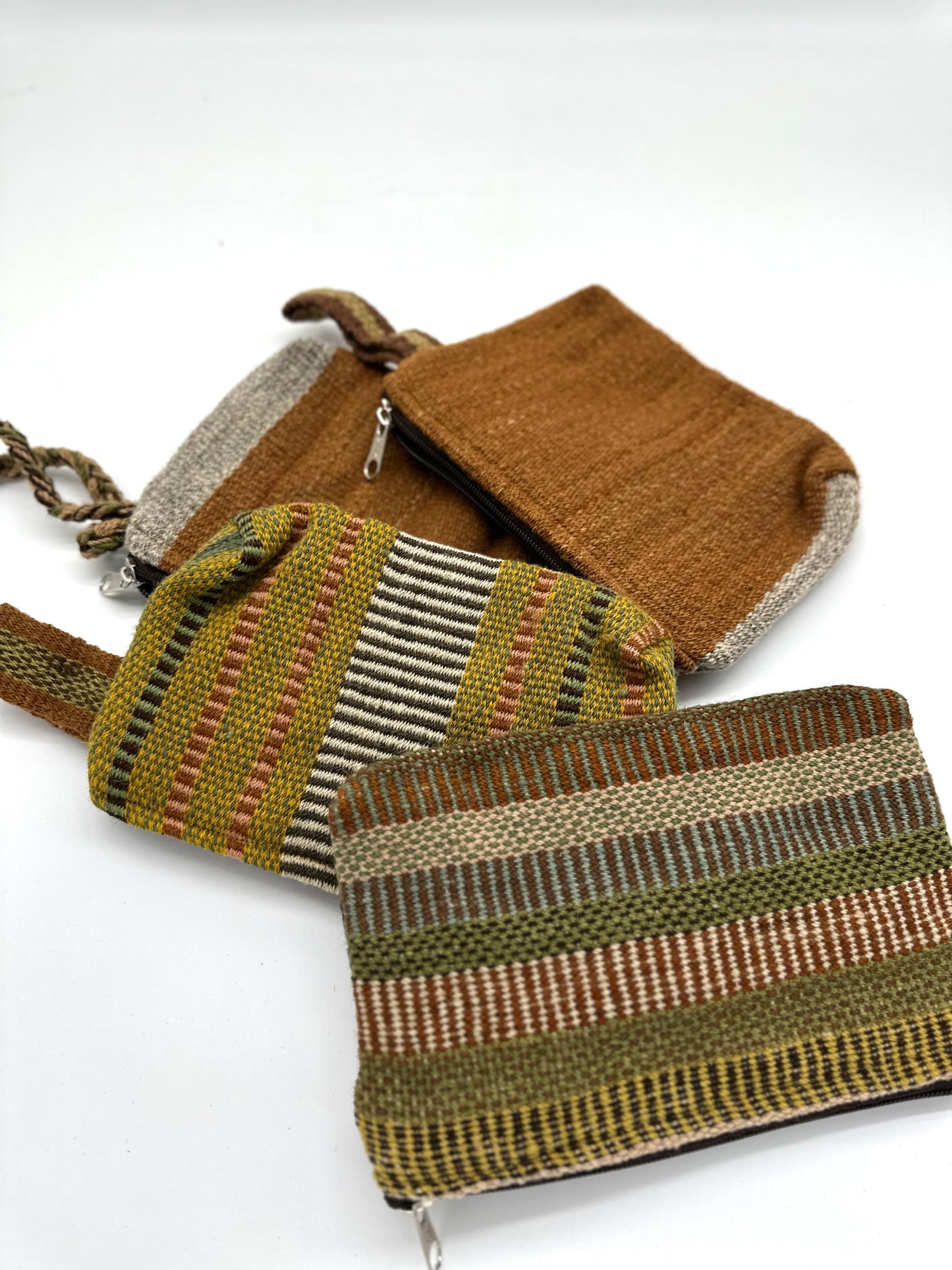 Flat Pouches ~ Earth Tones ~100% sheep wool textiles