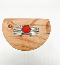 Load image into Gallery viewer, Hexagonal Carnelian Stacked Cuff Bracelet
