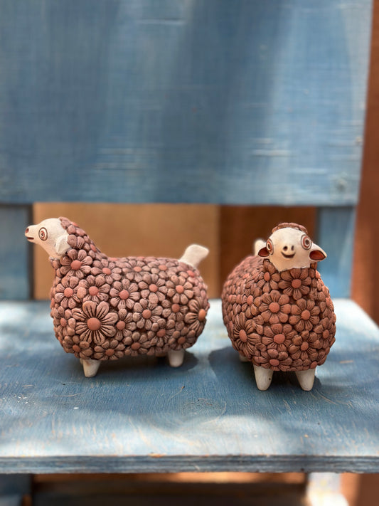 Sheep with Flowers