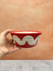 Red & white Cereal Bowl - Porcelain