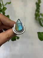 Labradorite & Sterling Silver Ring - Size 8.25
