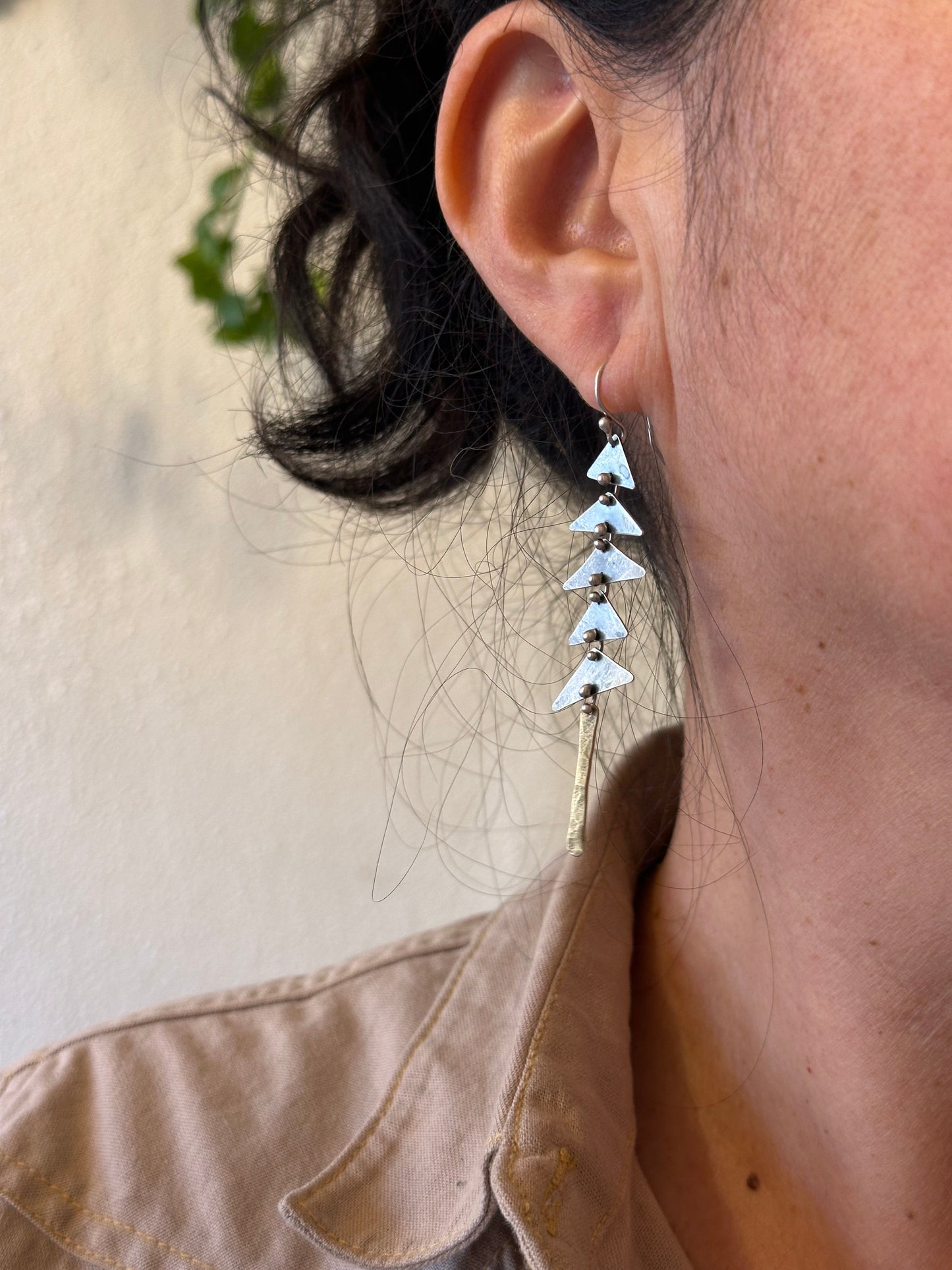 Pine Tree Connected earrings - Sterling Silver