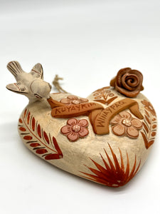 Sand Color ~ Heart with bird on top ~ I love you forever