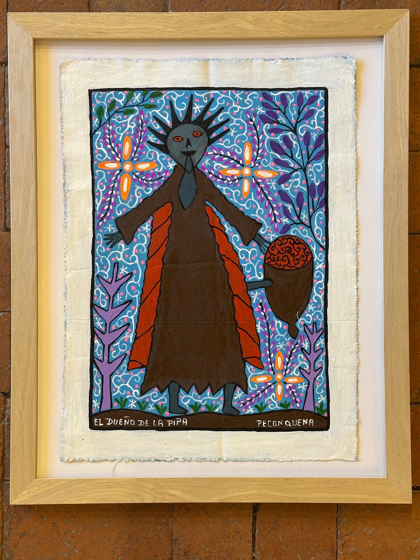 El Dueño de la Pipa - painting on canvas 13” x 18”