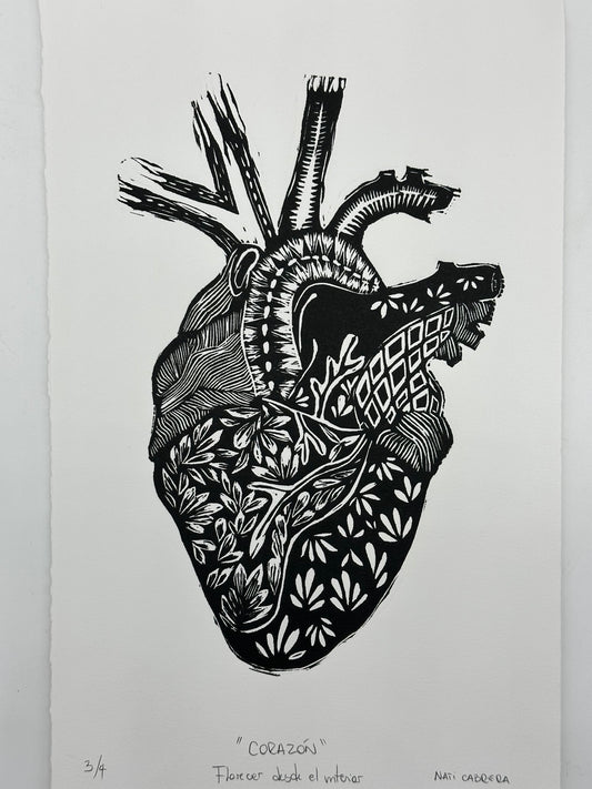 Corazon - Lino Print