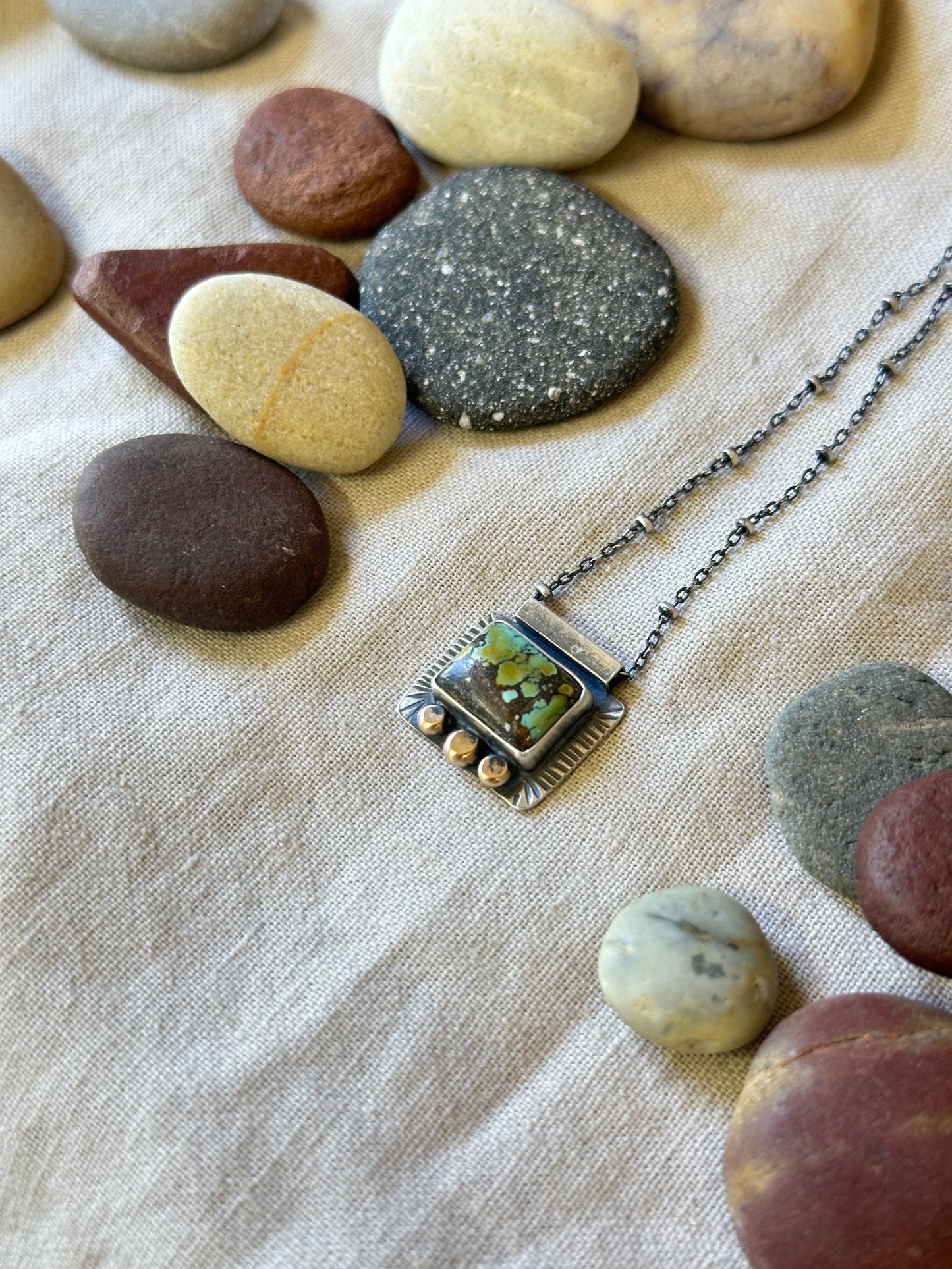Black Jack Turquoise Necklace ~ Sterling Silver