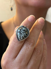 Load image into Gallery viewer, Poseidon Variscite and Sterling Silver Ring - Size 6 ~ 22k gold
