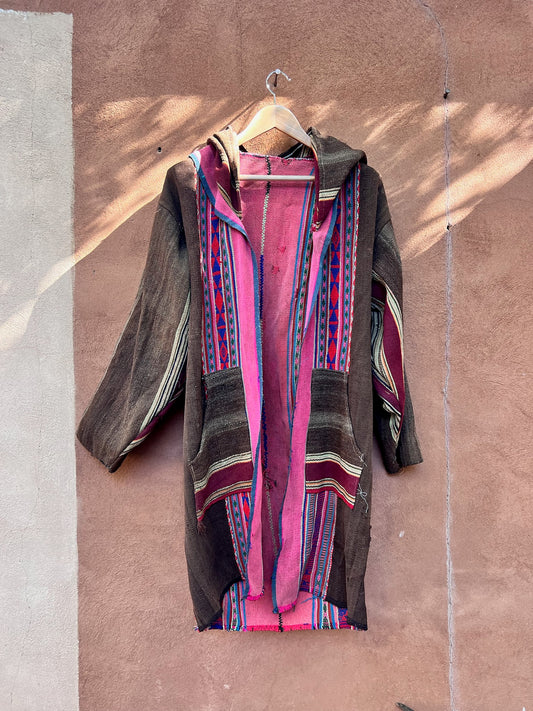 Upcycled Coat - Antique Aguayo Sheep wool