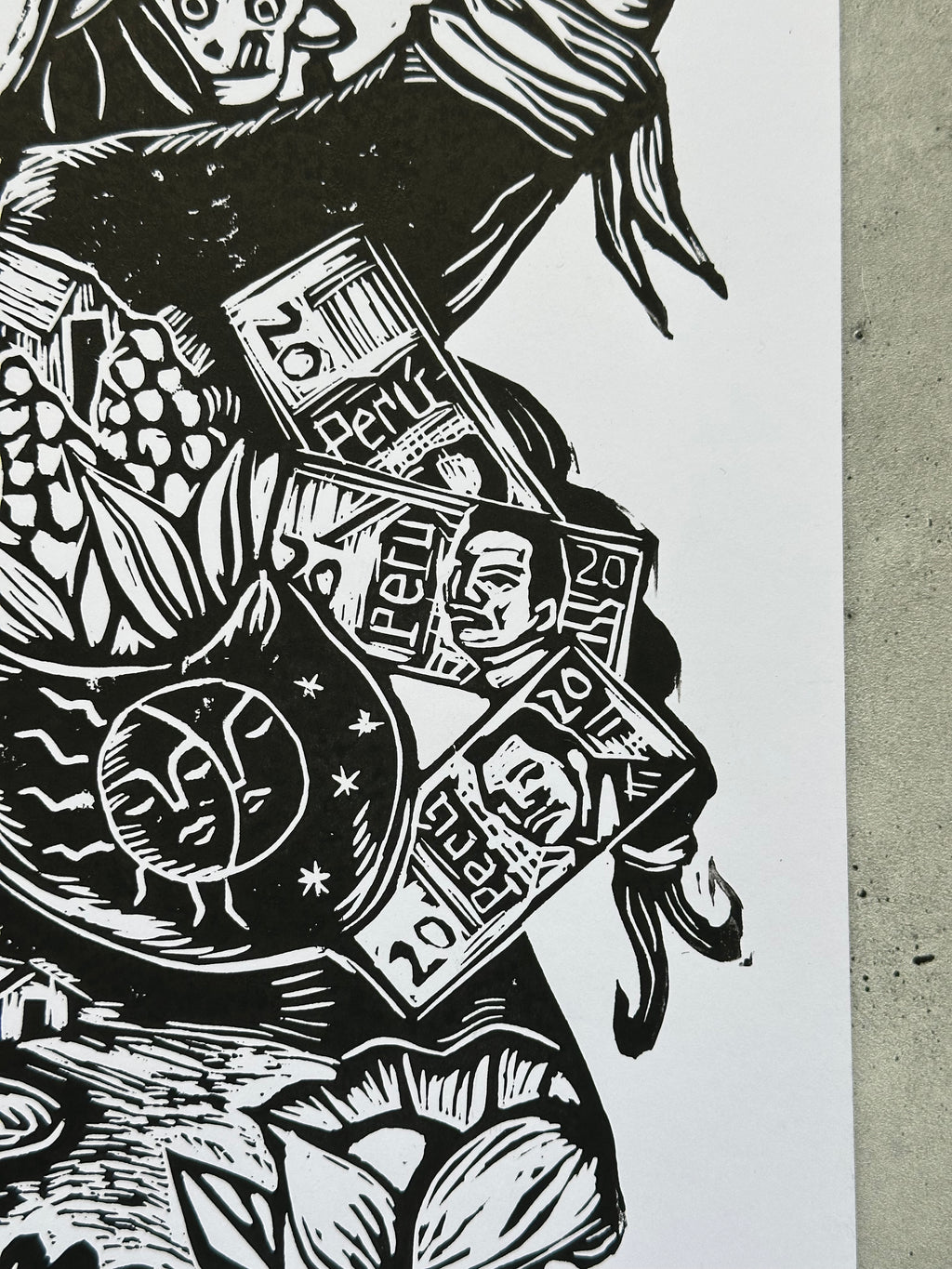 Abundancia - Ekeka - Lino Print