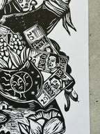 Abundancia - Ekeka - Lino Print