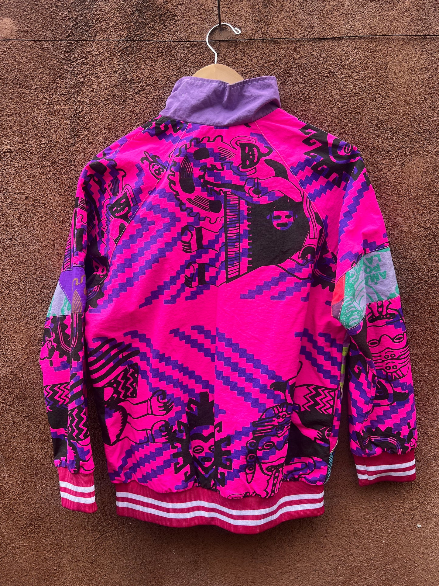 Upcycled Windbreaker ~ Screen Printed ~ Medium