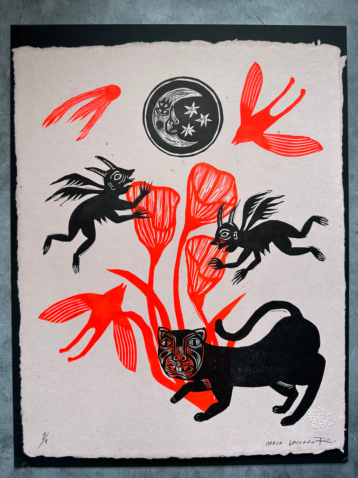 Sin Titulo 2 - Papel Ceiba - Lino Print 12" x 15”
