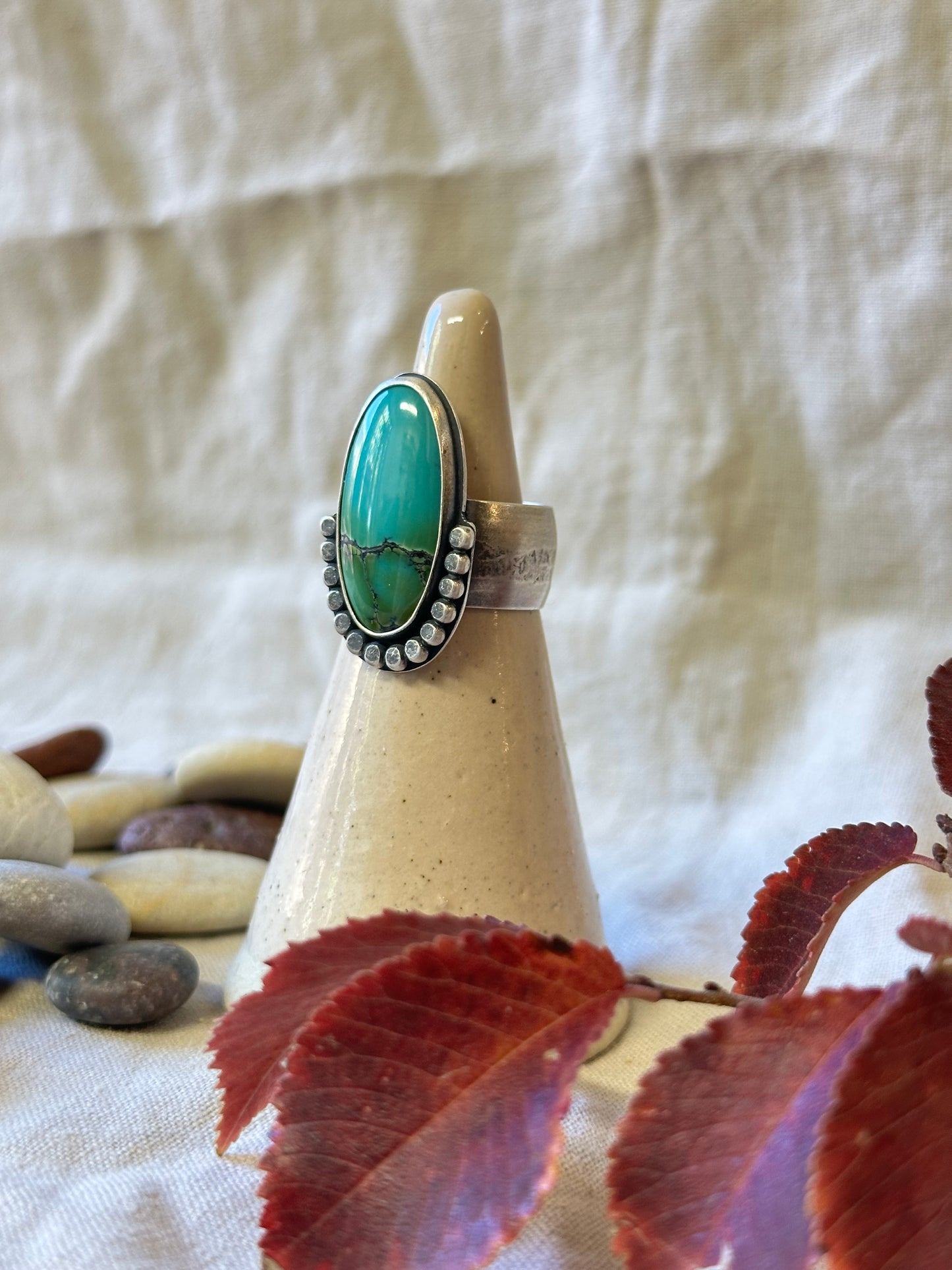 Royston Turquoise and Sterling Silver Ring ~ Fits size 8.25