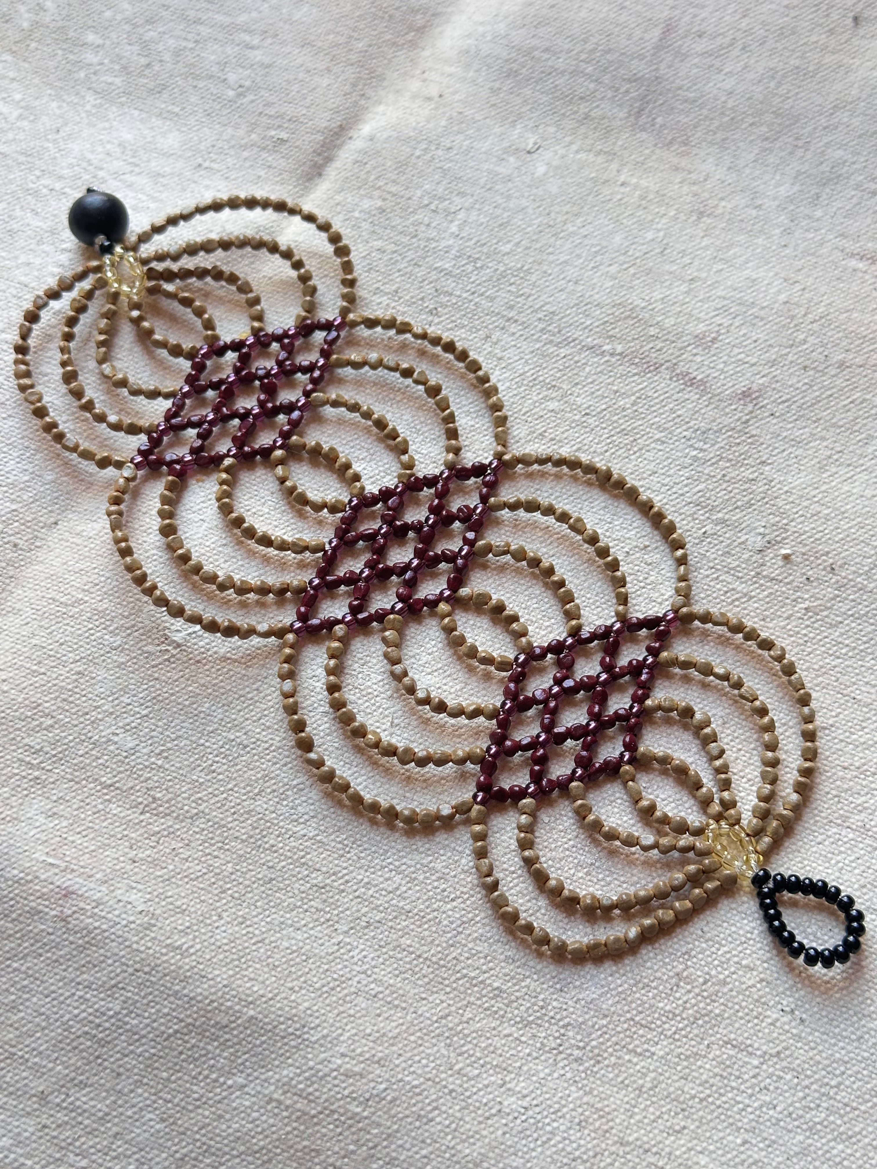 Bracelet Ikish - Sand & Burgundy