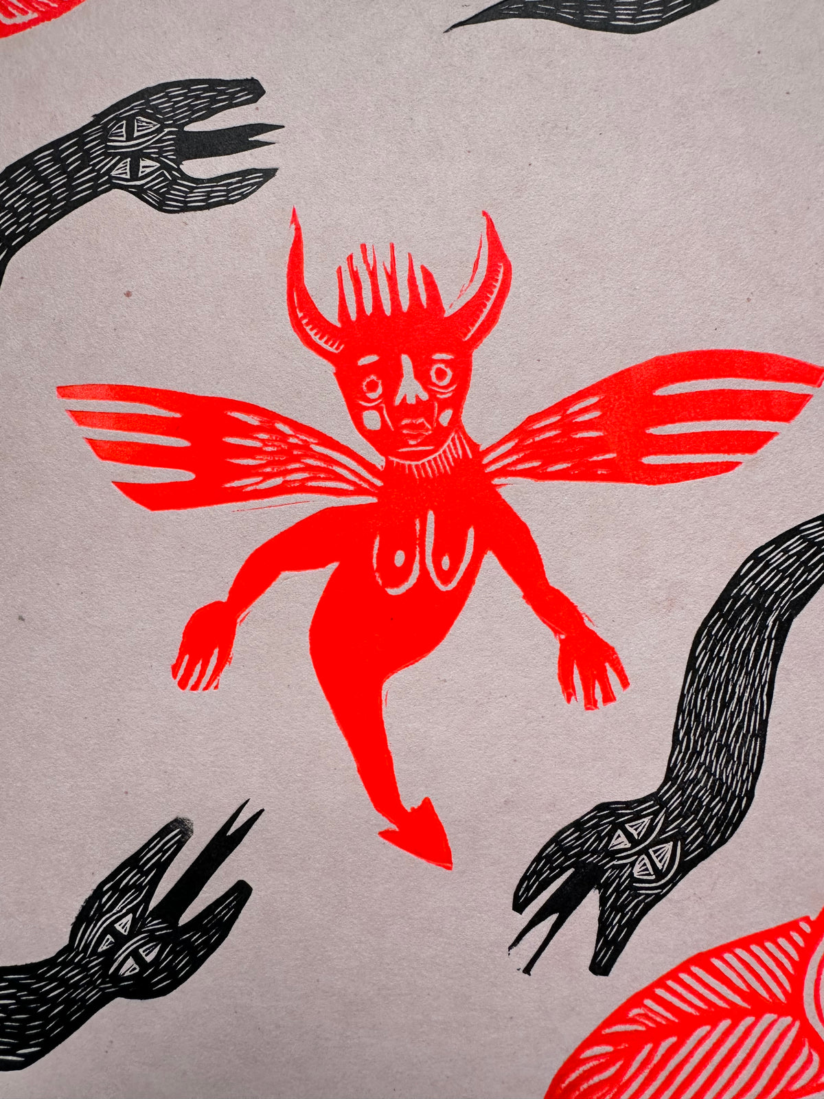 Diabla - Lino Print 11.5" x 15"
