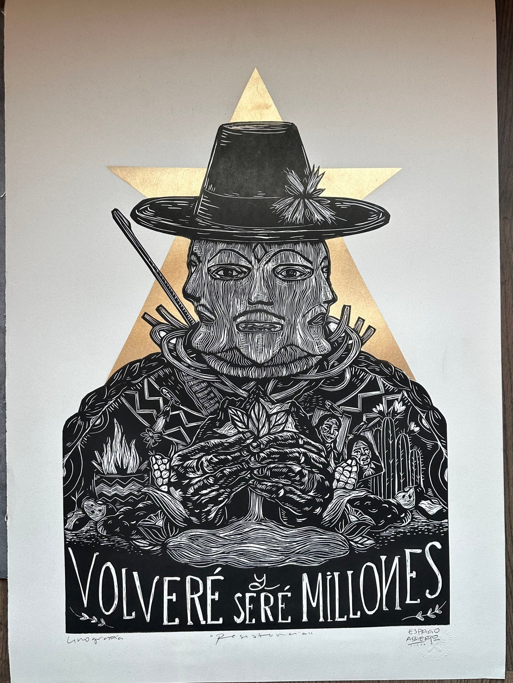 Resistencia - Linocut 16.5" x 23.5"