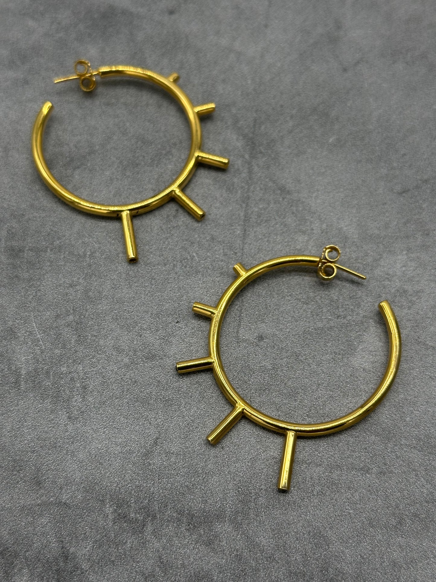 Hoops 5 peaks ~ Gold Vermeil 18k