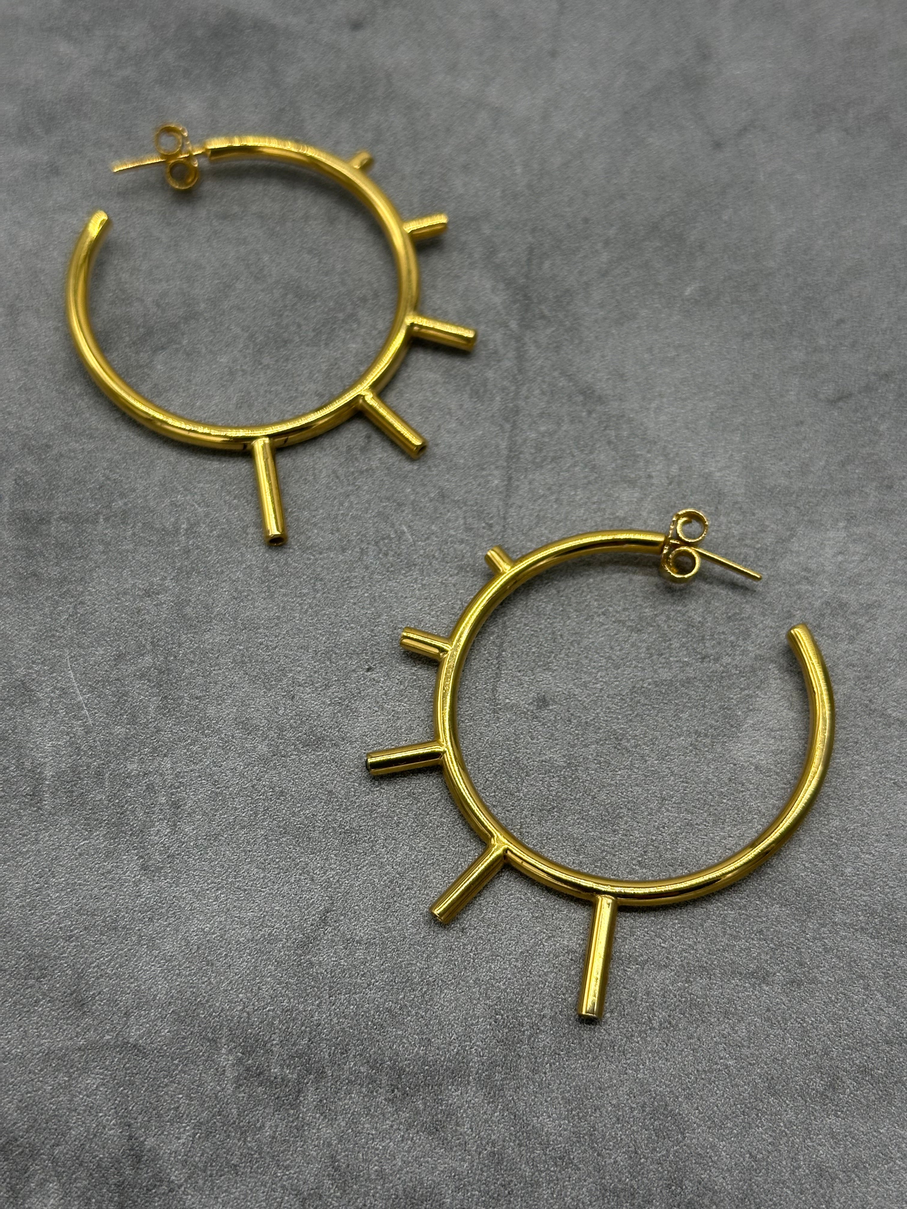 Hoops 5 peaks ~ Gold Vermeil 18k