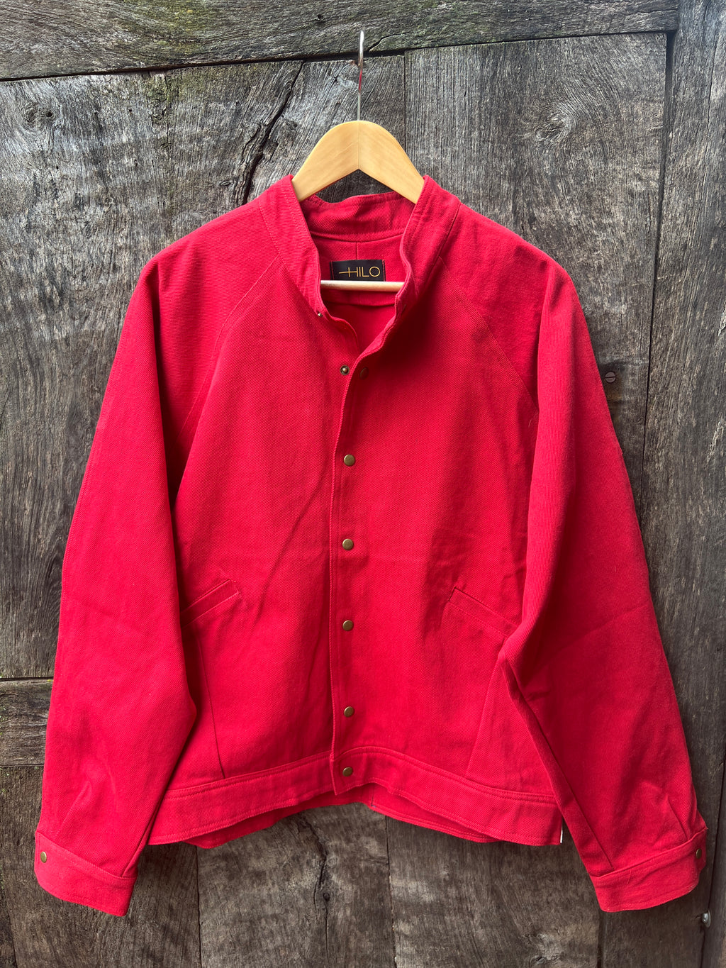 Bomber Red Jean Jacket